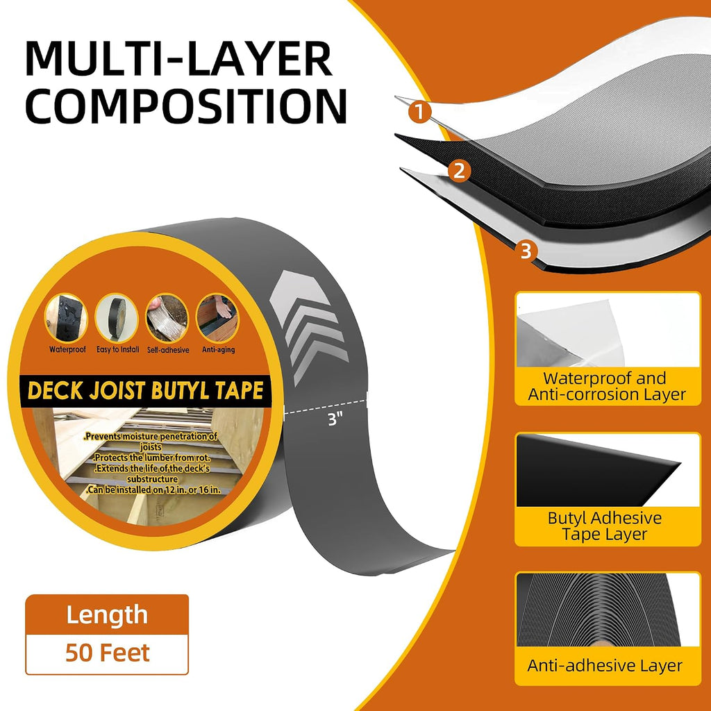 joist tape 3" x 50', 4 pack self-adhesive shown in use