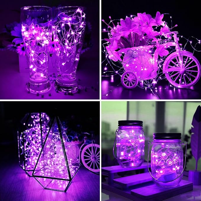 ZGWJ 100 Pack Fairy Lights Battery Operated, 7ft 20 Mini LED Fairy String Lig...