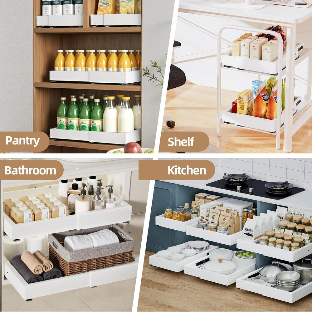 Expandable Pull Out Cabinet Organizer, Adjustable Width 12"-19" &am...