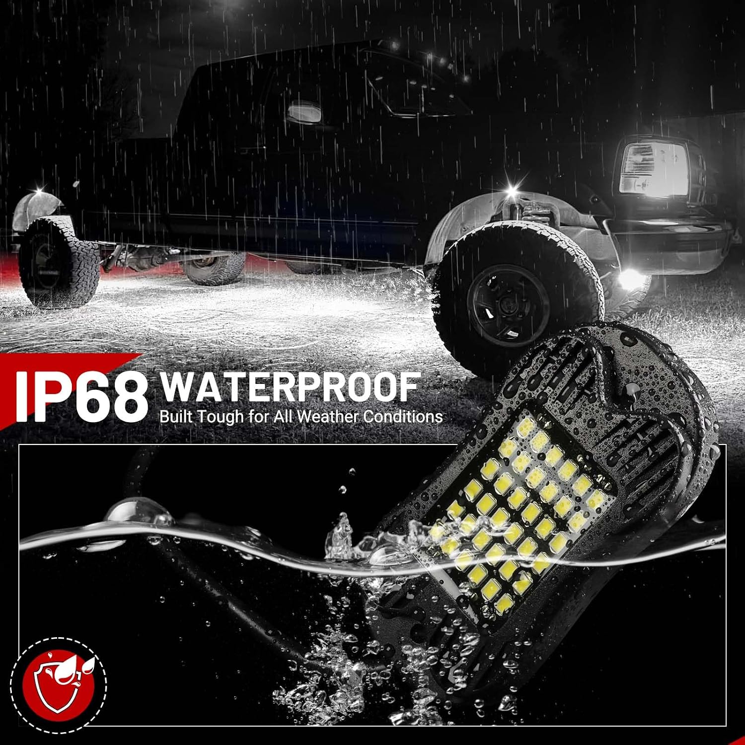 SHINIGHT 24 Pods White Rock Lights 6000K Pure White Super Bright Underglow Light,10FT/3M Extension Wires Each Light,36 LED SMD Chips,Waterproof IP68,Rock Lights for Trucks UTV ATV SUV Boats
