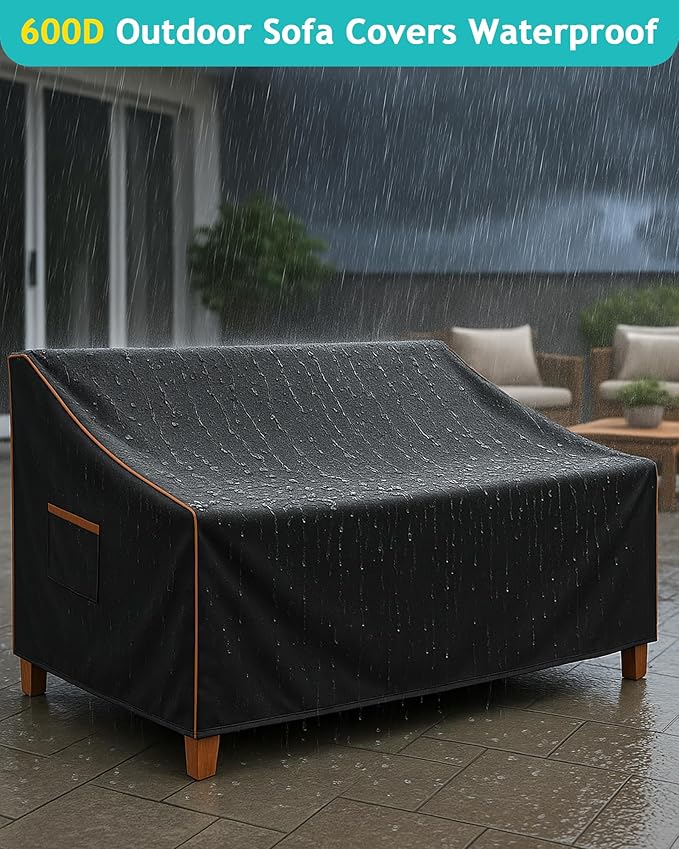 Outdoor Sofa Cover, Waterproof Patio Furniture Cover 80W x 42D x 33H inches - Image 2