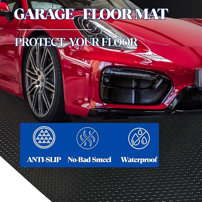BESEA 4 x 10 FT Garage Floor Mat, Heavy Duty Diamond Plate Rubber Parking Mat – - Image 6