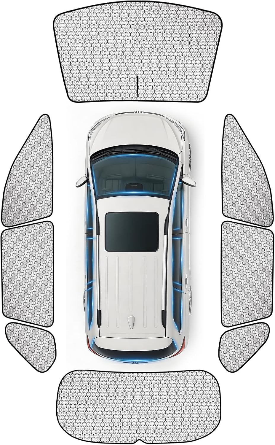 Forester Window Covers 2019-2024, 8PCS Full Coverage Set | Custom Fit, 99% Light Blocking, Graphene Heat Reflection, Foldable Storage, Ideal for Camping