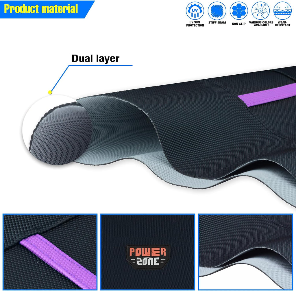 Motorcycle Universal Seat Cover Non-Slip Rubber Striped Gripper Soft Sewing for CRF WR WRF RMZ YZF SXF EXC EXC XC SX CR KLX Dirt Pit Bike Motocross Off Road Motorbike (Purple)