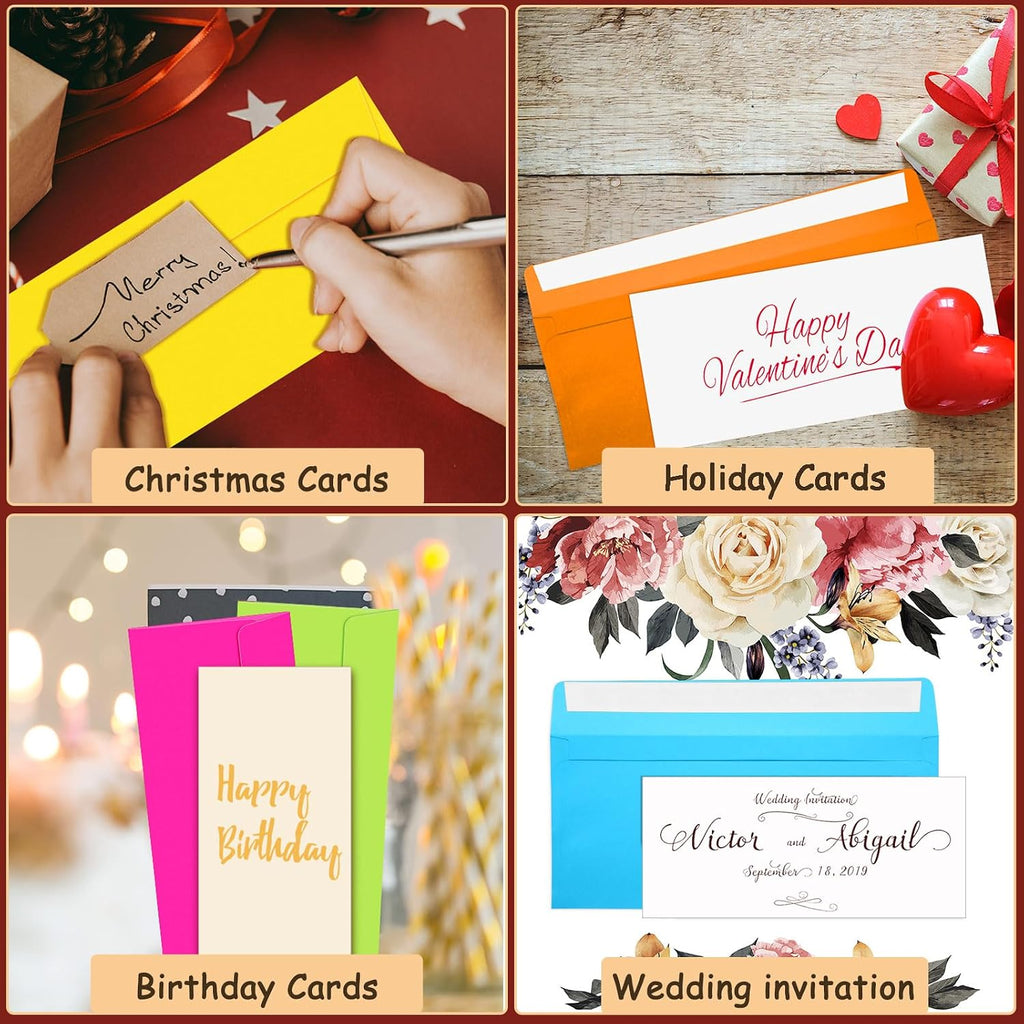 outus 500 pcs #10 colored envelopes business adhesive,neon, package contents