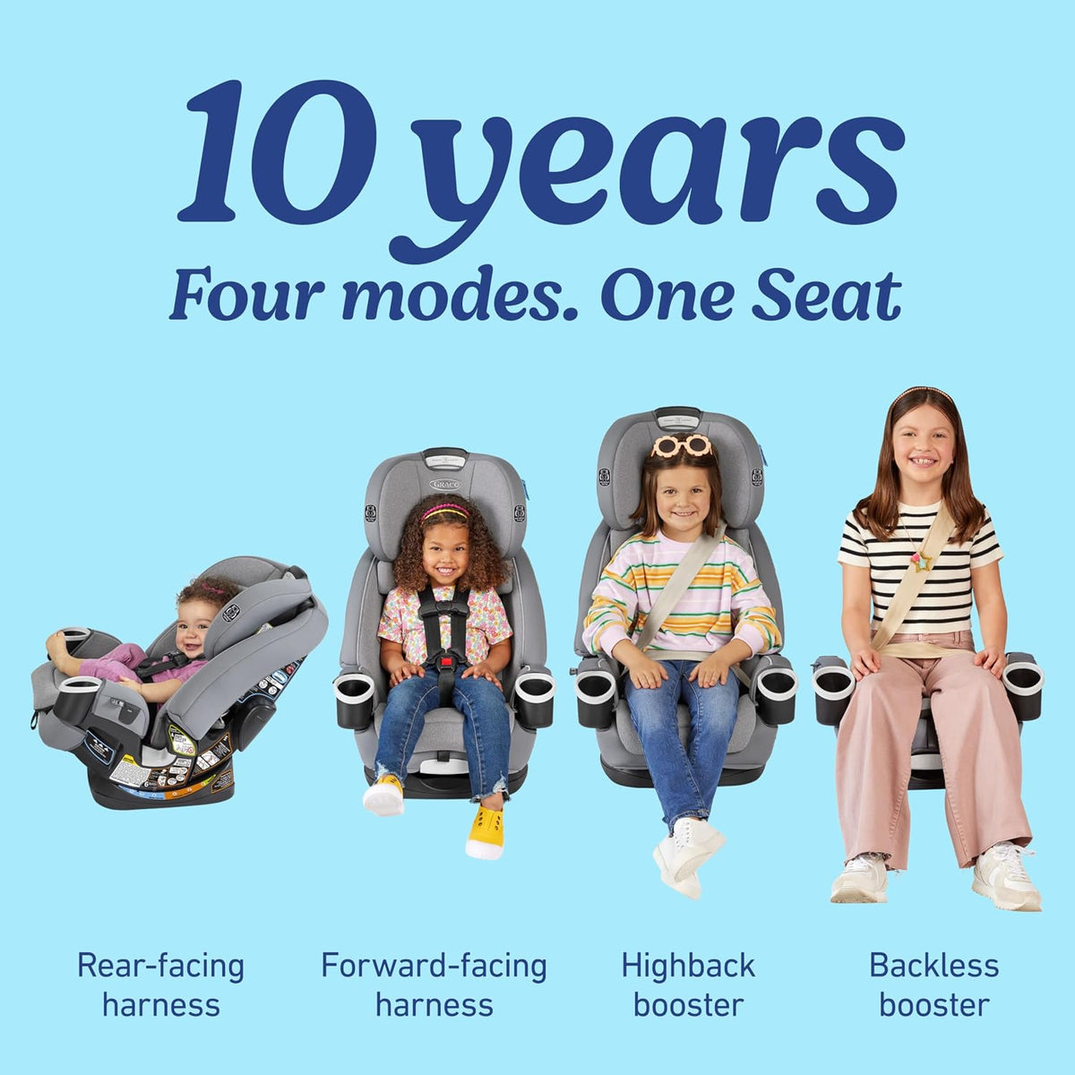 graco 4ever dlx 4-in-1 convertible car seat, charlie shown in use
