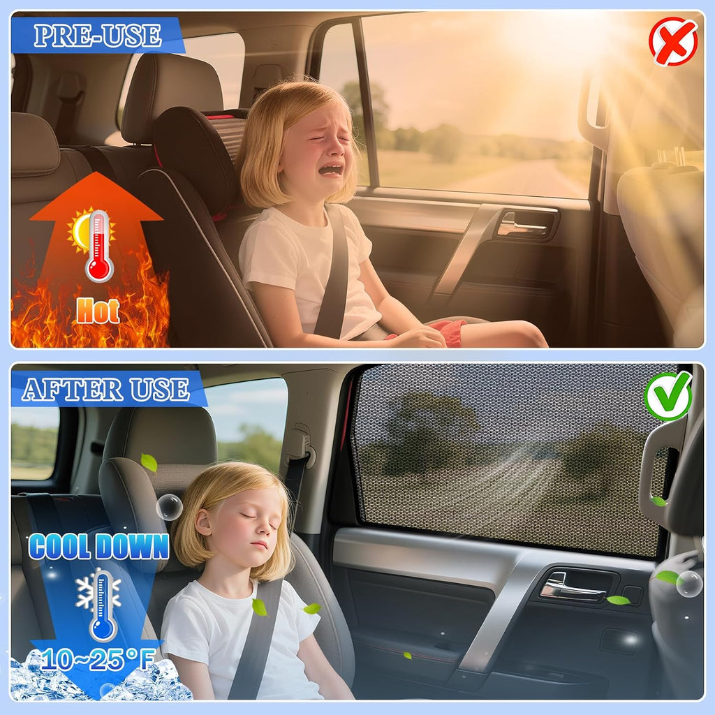 ZATOOTO Car Window Shades CX5 2017-2023 for Rear Window 2Pack car Shades for Back Windows Baby & Pet | Blocks 99% UV Rays & Heat | Breathable Mesh for Privacy & Bug Protection | Camping & Travel