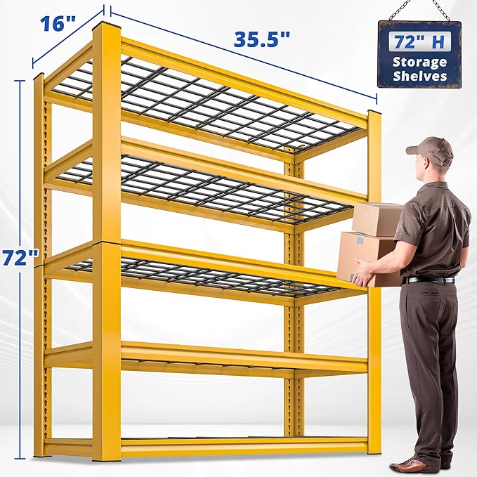 REIBII 72''H Garage Shelving 3010 LBS Storage Shelves Adjustable Metal Shelving - Image 3