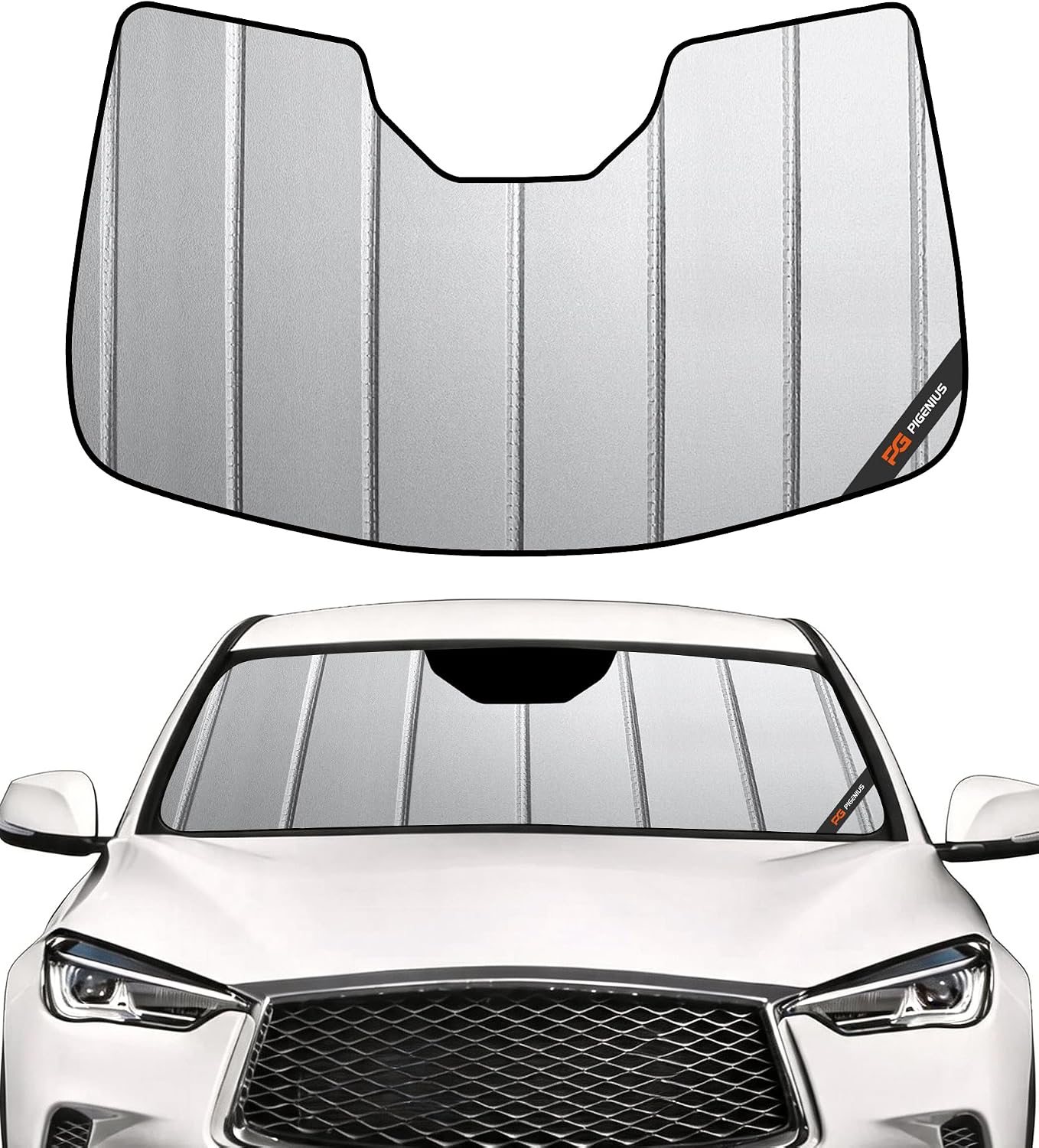 Pigenius Windshield Sunshade for Infiniti QX60 2022-2026 Front Window Sun Shade - Safeguard