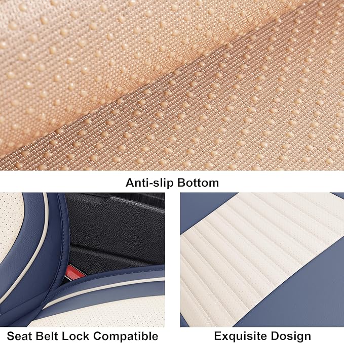 LINGVIDO Car Seat Covers, Breathable and Waterproof Faux Leather Automotive - Image 4