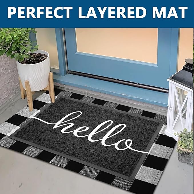 EARTHALL Funny Hello Mats Outside/Inside 71"x47", Front Door Mat Outdoor - Image 3