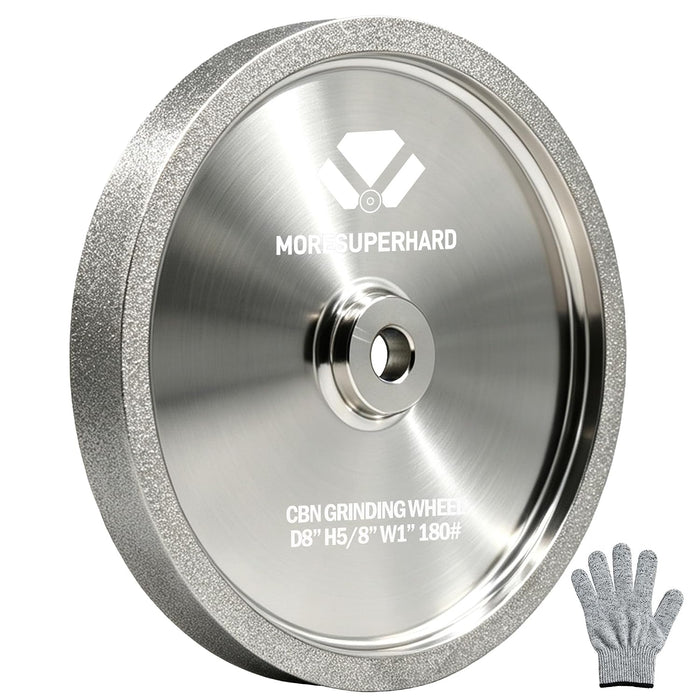 CBN Grinding Wheel 8 Inch 180 Grit, 8" x 1" Wide, 5/8" Arbor, Bench Grinder Wheel for Sharpening HSS, Lathe Tools, Chisels & Woodturning Tools, Fit 8-Inch Bench Grinders(180 Grit)