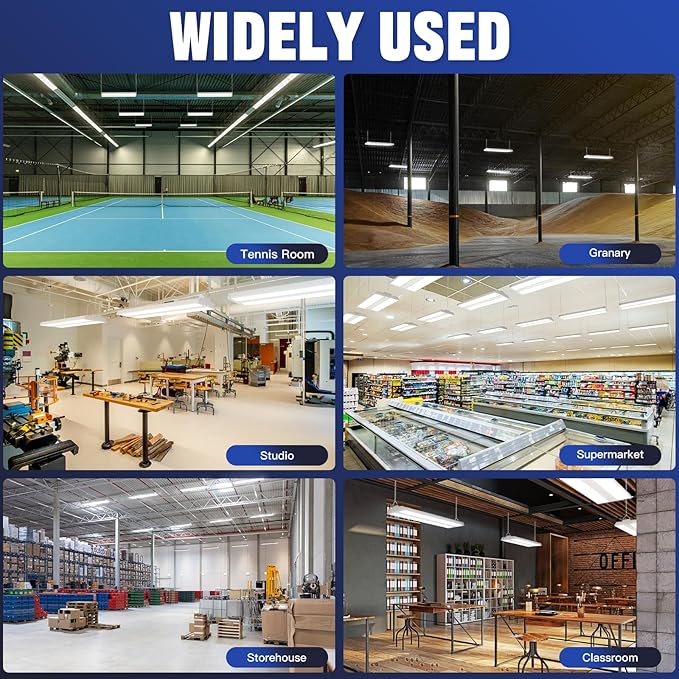 JTT LED Linear High Bay Light, 200/150/100W 30000LM Shop Light Commercial 360° - Image 8