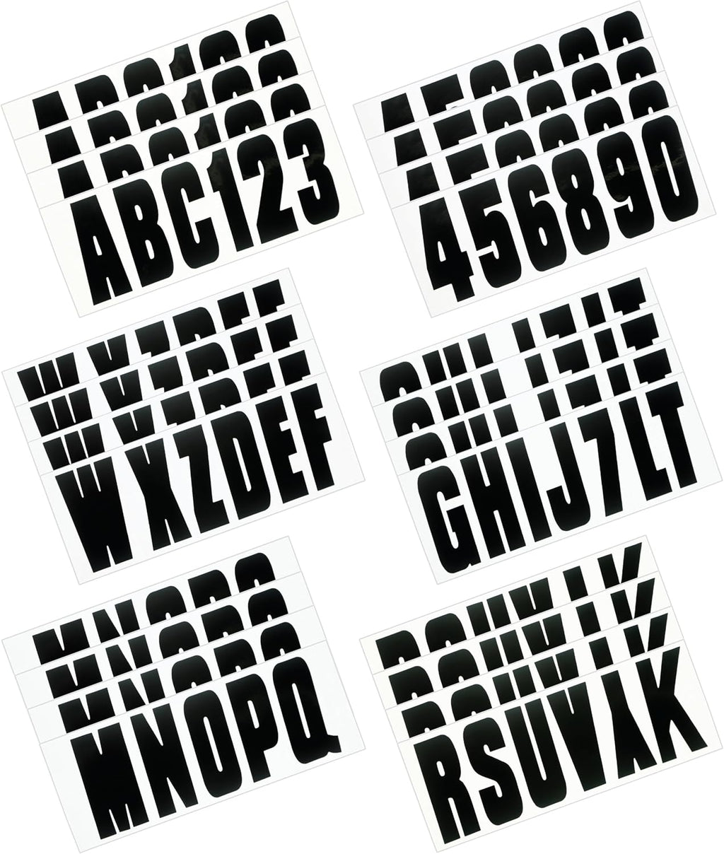 Hardline Products USA Series 350 Boat Lettering & Registration Decal Kit – Solid Black, 3-Inch –Fuel Resistant Marine Vinyl – Fits Boats, PWC, Pontoons – 146 Piece Set -BLK350EC