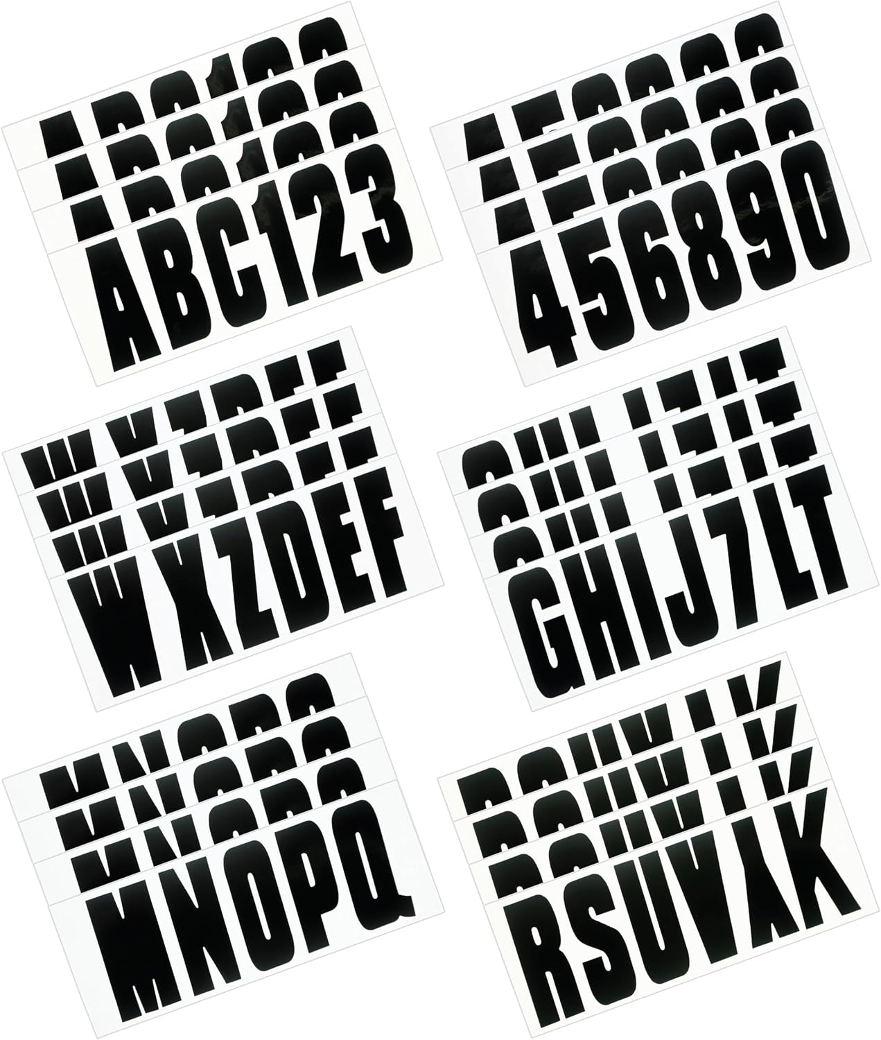 Hardline Products USA Series 350 Boat Lettering & Registration Decal Kit – Solid Black, 3-Inch –Fuel Resistant Marine Vinyl – Fits Boats, PWC, Pontoons – 146 Piece Set -BLK350EC