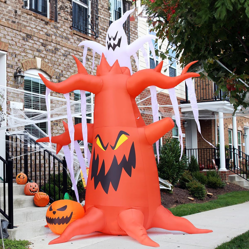 GOOSH 10 FT Halloween Inflatables Tree Outdoor Decorations Blow Up Yard Scary...