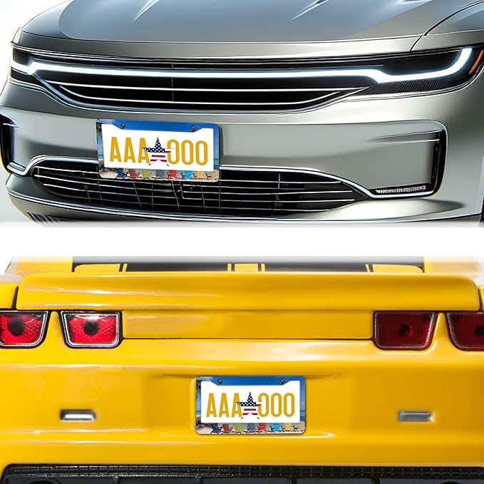 License Plate Frames License Plate Frame Beach Loungers Colorful Chairs in - Image 8