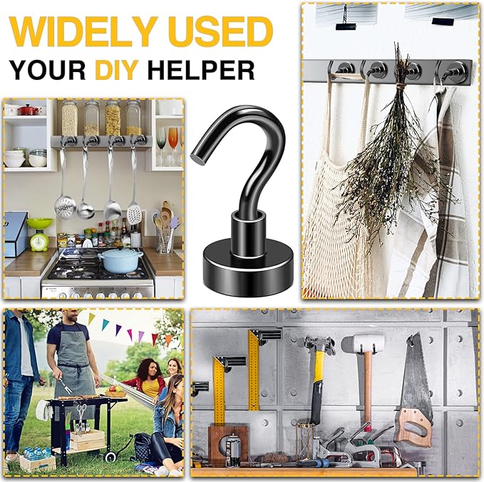 DIYMAG Magnetic Hooks for Refrigerator, Extra Strong Cruise Hook, Heavy Duty - Image 3
