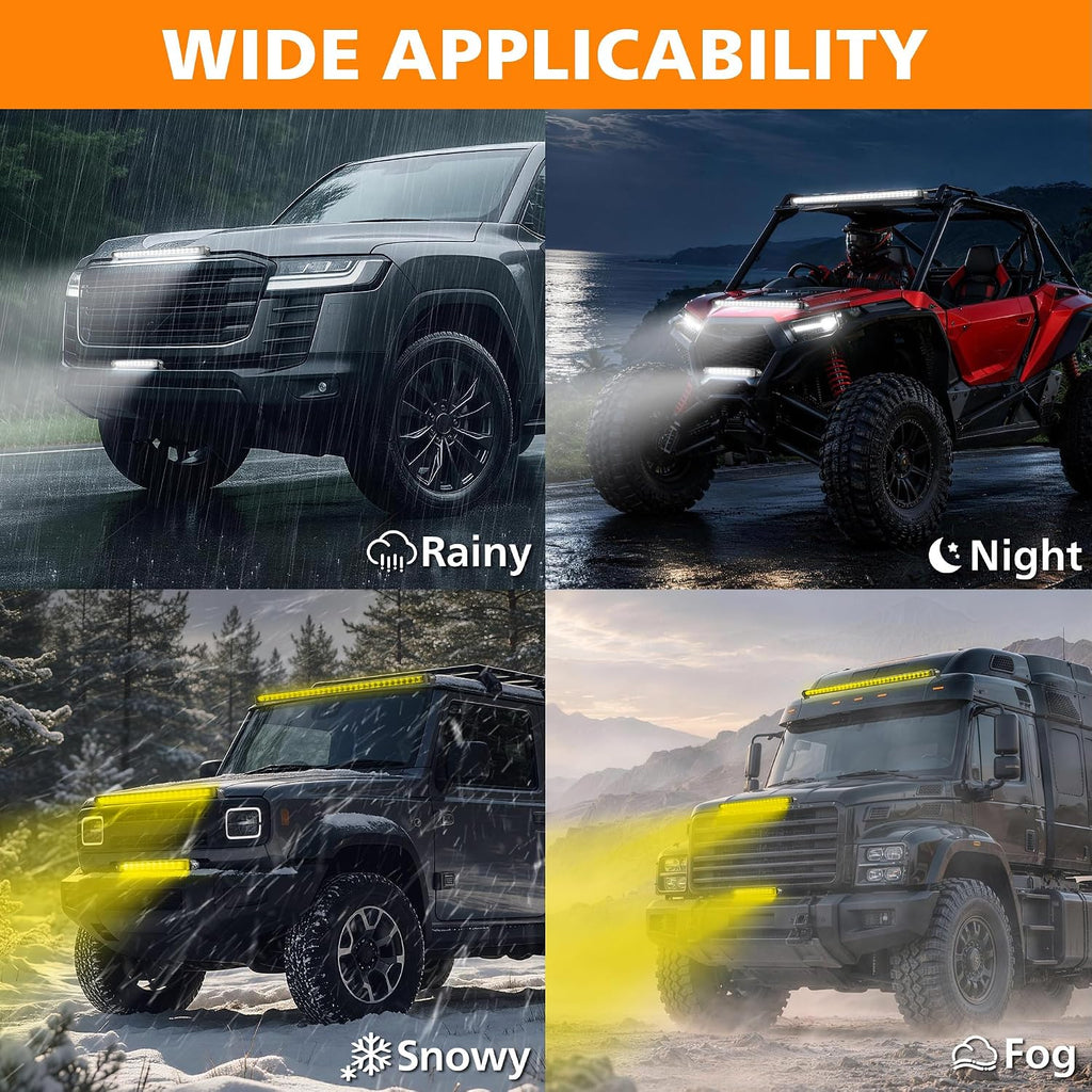 white amber led light bar 12 inch slim, package contents