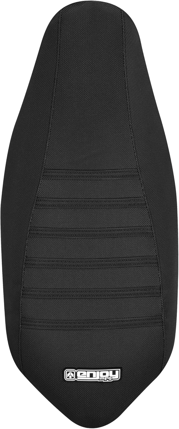 Enjoy Mfg Seat Cover - Compatible with Yamaha Raptor 700 700R 2006-2024#193 (All Black with Black Ribs)