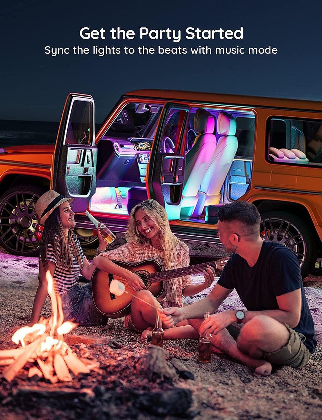 Govee Car LED Strip Lights, Smart RGBIC Interior Car Lights with APP Control, 4 Music Modes and 16 Million Colors, 2 Lines Design LED Lights for Car Decor, DC 12V | 4 Music Modes and 16 Million Colors, 2 Lines Design LED Lights for Car Decor, DC 12V