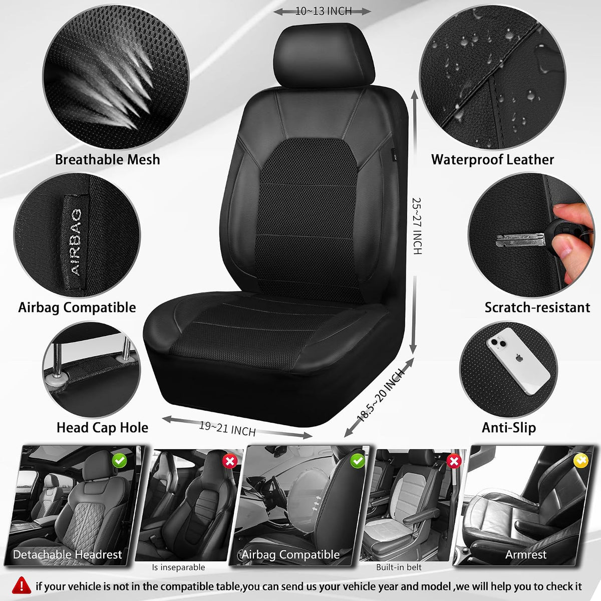car pass leather and 3d air mesh universal shown in use