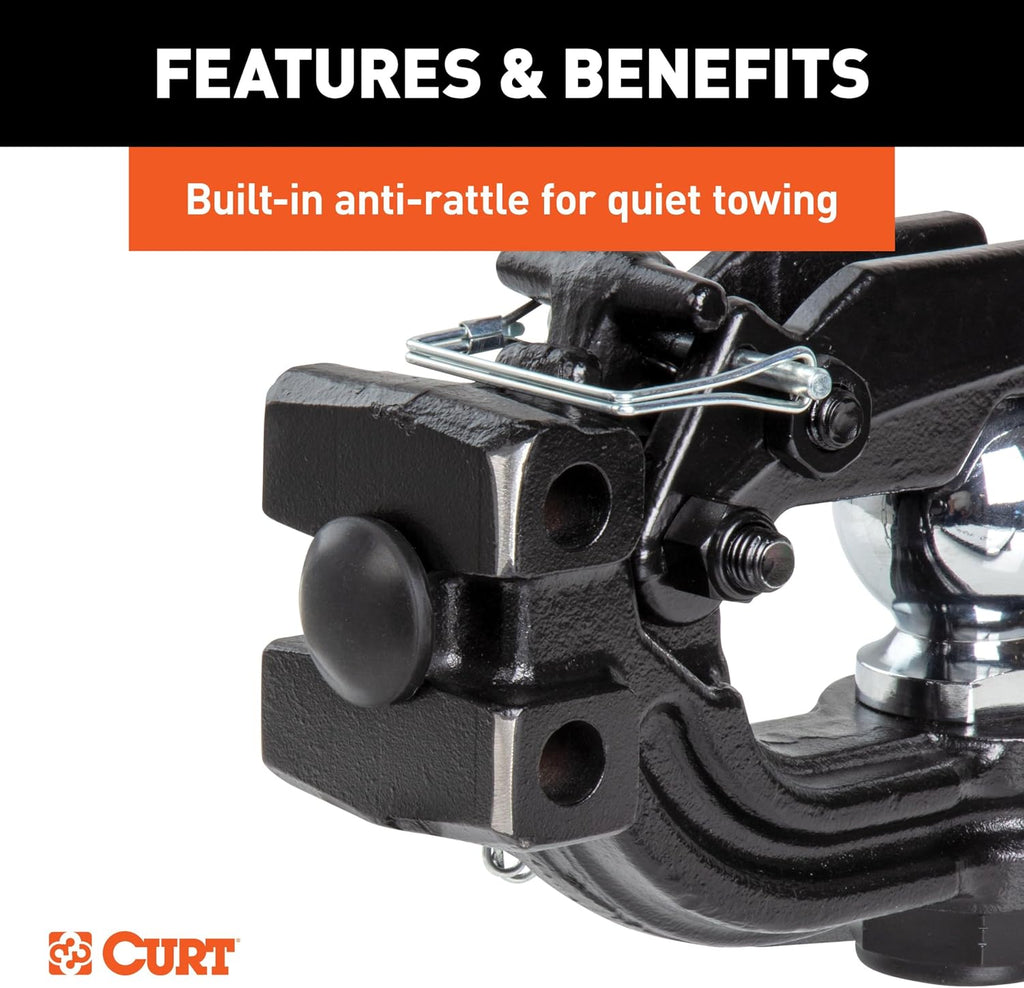 curt 45908 adjustable ball and pintle channel mount, package contents