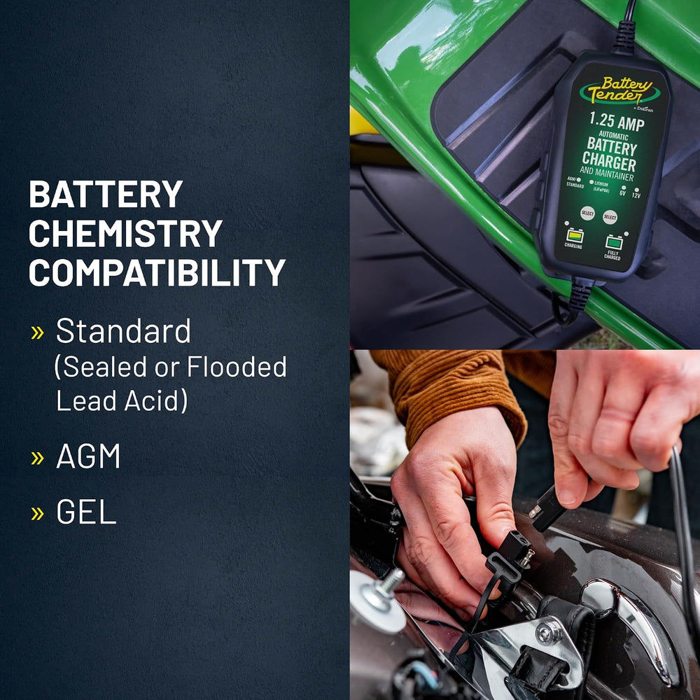 Battery Tender Plus 12V 1.25 AMP Battery Charger and Maintainer: Fully Select...