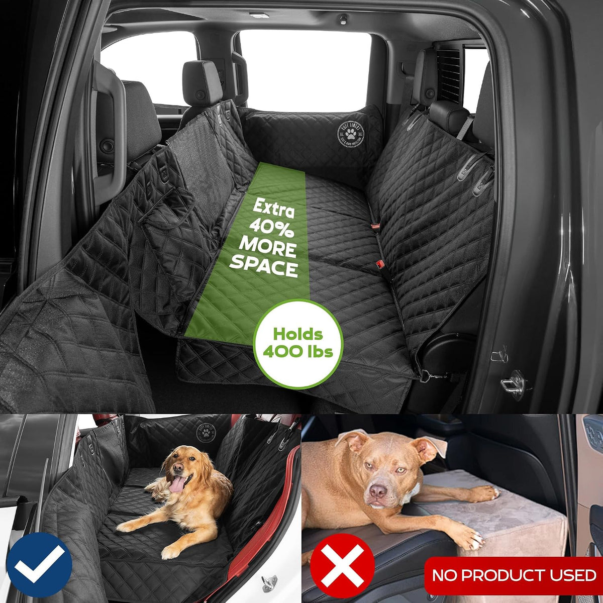 ruff liners back seat extender for dogs, close-up detail