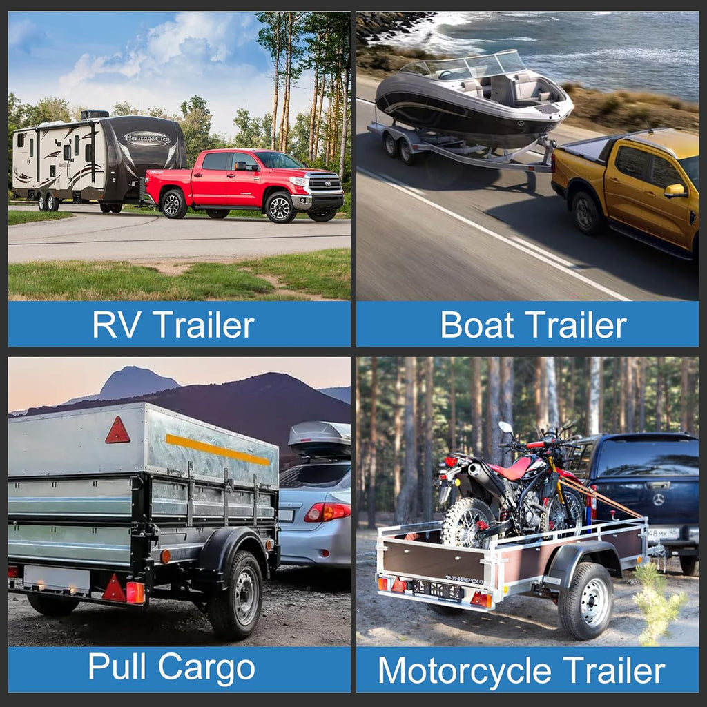Adjustable Trailer Hitch-Drop Hitch for 2 inch Receiver, 6 Inch Drop/Rise, 2" & 2-5/16" Ball Hitches 12,500 LBS GTW, Aluminum Truck Hitches with Two Anti-Theft Pins Locks