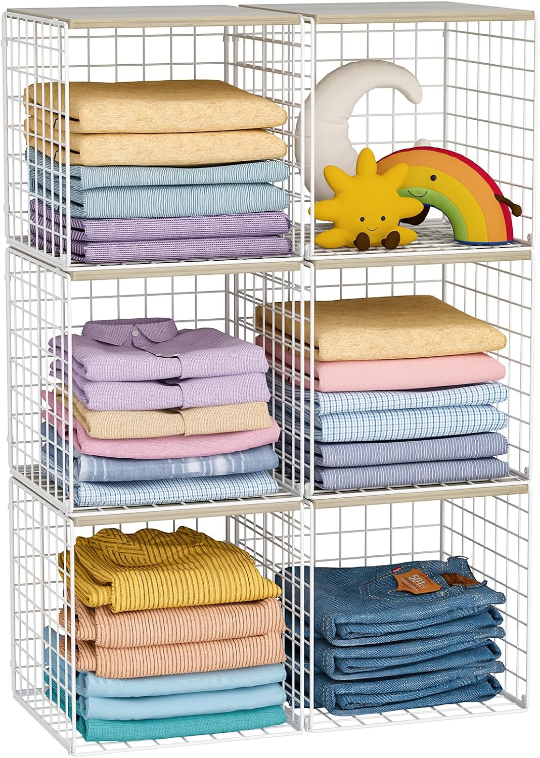 hencawima 6 pack stackable closet organizer, closet organizers, main product view