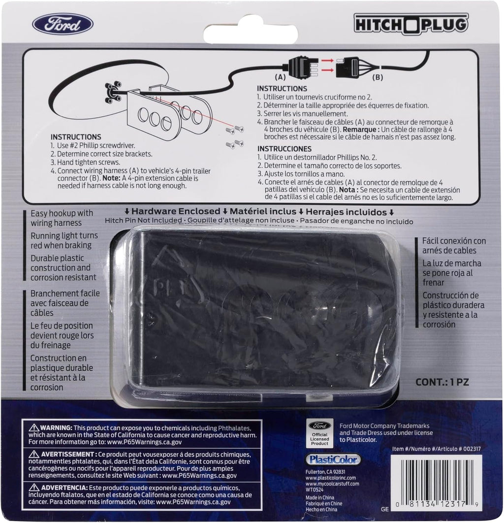 Plasticolor 002317R01 Ford Lighted Hitch Cover