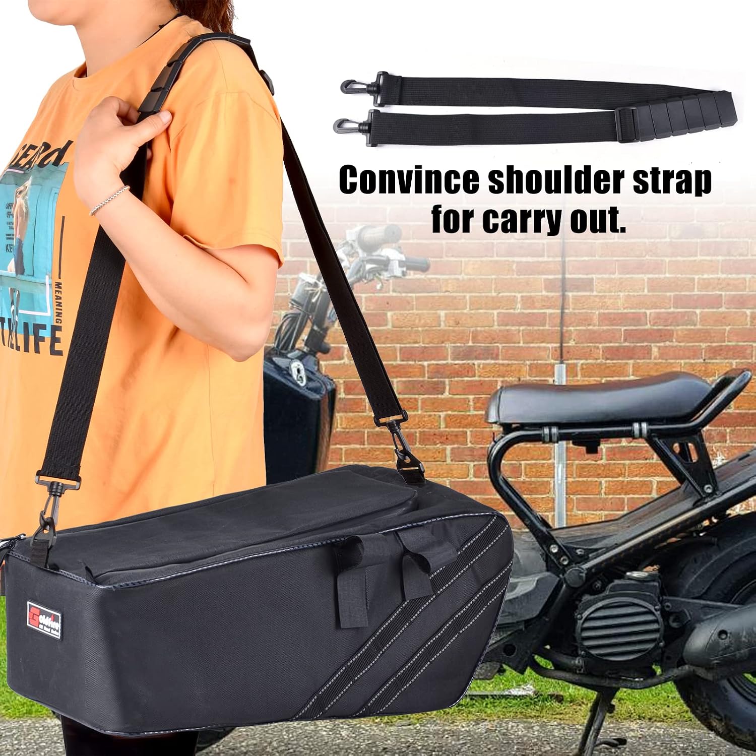 Goldfire Ruckus Accessories,1680D Water & Tear-Resistant Motorcycle Ruckus Bag Under Seat Storage Bag Compatible with All Ruckus Scooter Model Years (Black)