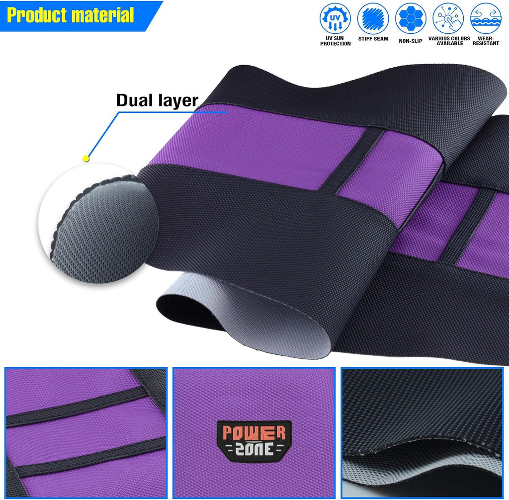 Universal Ribbed Dirt Bike Seat Cover - Gripper Soft Seat Cover for Most Dirt Pit Bike Motorcycle (Black-Purple)