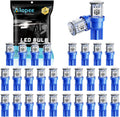 Alopee 30 Pack 194 Blue Led Bulbs 12V T10 Wedge Light Bulb | Replacement for 158 168 193 198 2825 W5W Car Interior Dome Map Door Trunk Courtesy Step Lights