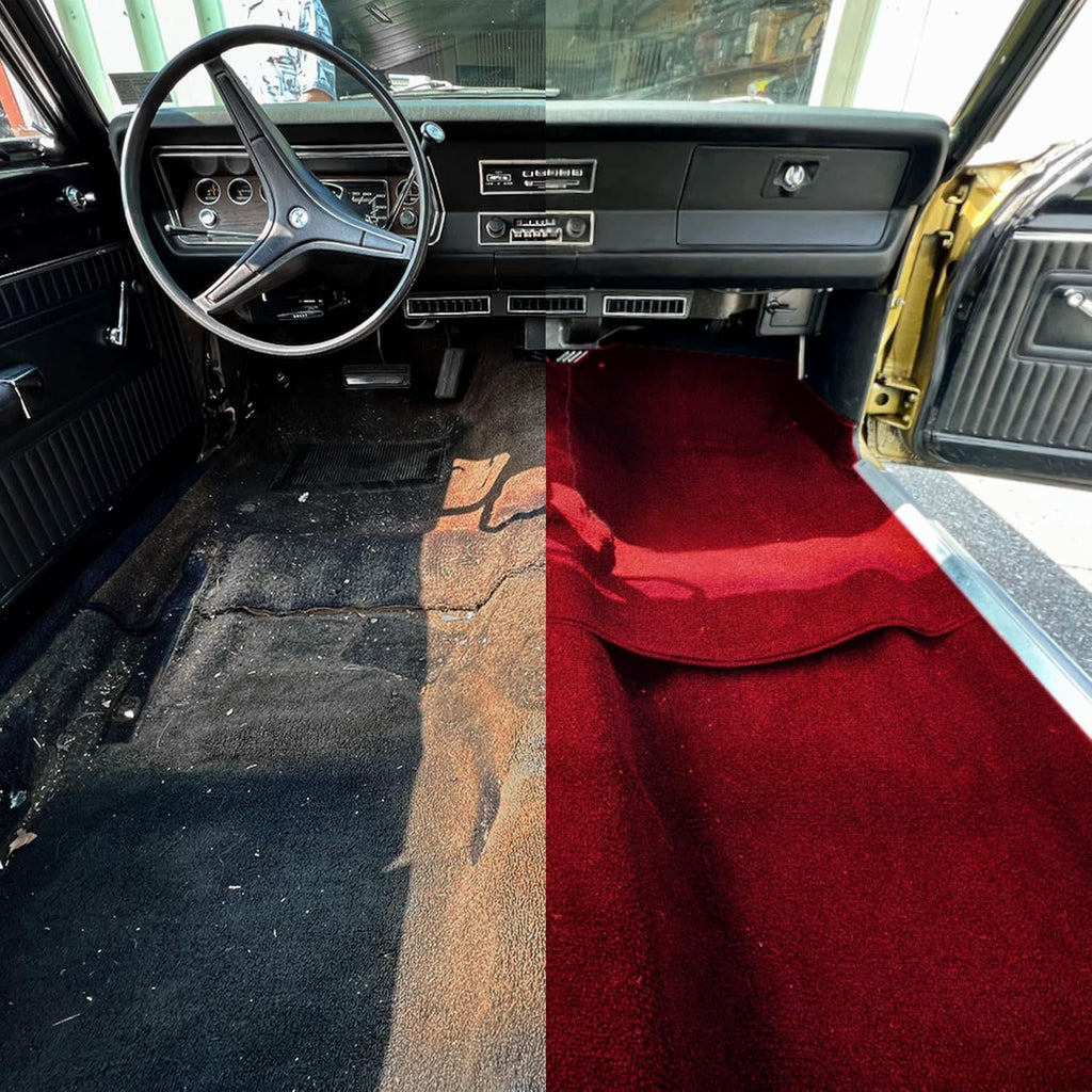 Newark Auto Automotive Cut Pile Plush Carpet, Car Upholstery for Floor Mats, Trunk, Dashboard, Speaker Box, Door Panel, Replacement Carpeting for Vehicle Interior, Truck, 40”W (Red)