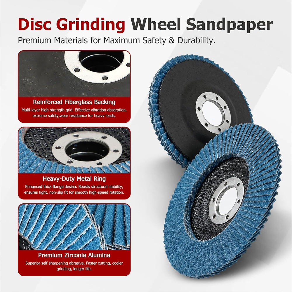 findmall 50 Pack 4-1/2" X 7/8" 60 GRIT Flap Disc Grinding Wheel San...