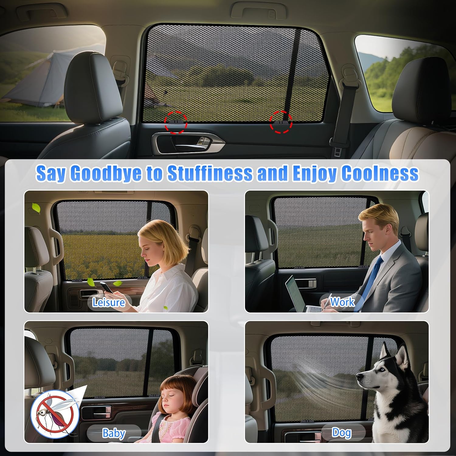 ZATOOTO Car Window Shades CX5 2017-2023 for Rear Window 2Pack car Shades for Back Windows Baby & Pet | Blocks 99% UV Rays & Heat | Breathable Mesh for Privacy & Bug Protection | Camping & Travel