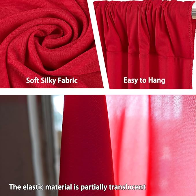 10 x 7 Feet Red Backdrop Curtain for Partie, Background Curtains for Photosho...