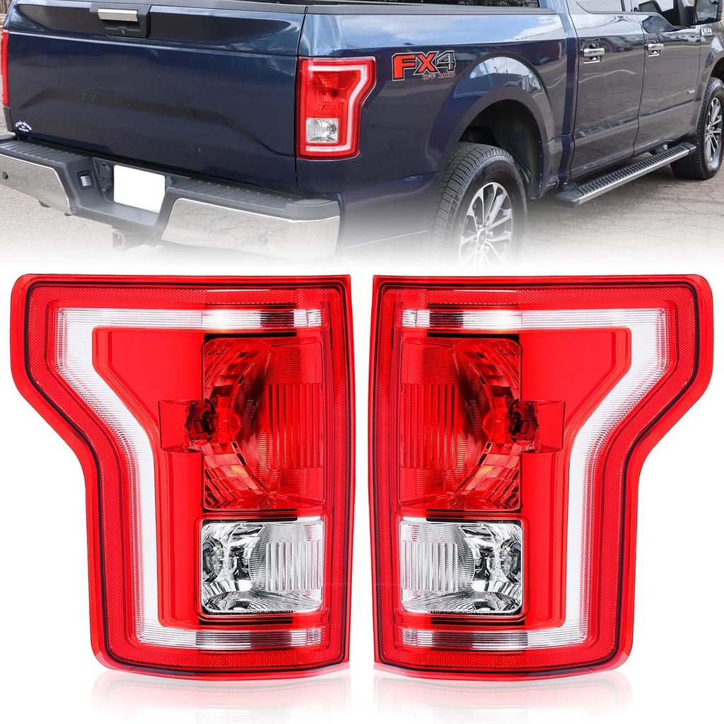 Boine Tail Light Compatible With 2015 2016 2017 Ford F150 F-150 Driver and Passenger Side Rear Light Brake Lamps - Bulb Included Replaces FL3Z-13405-A FL3Z-13404-A