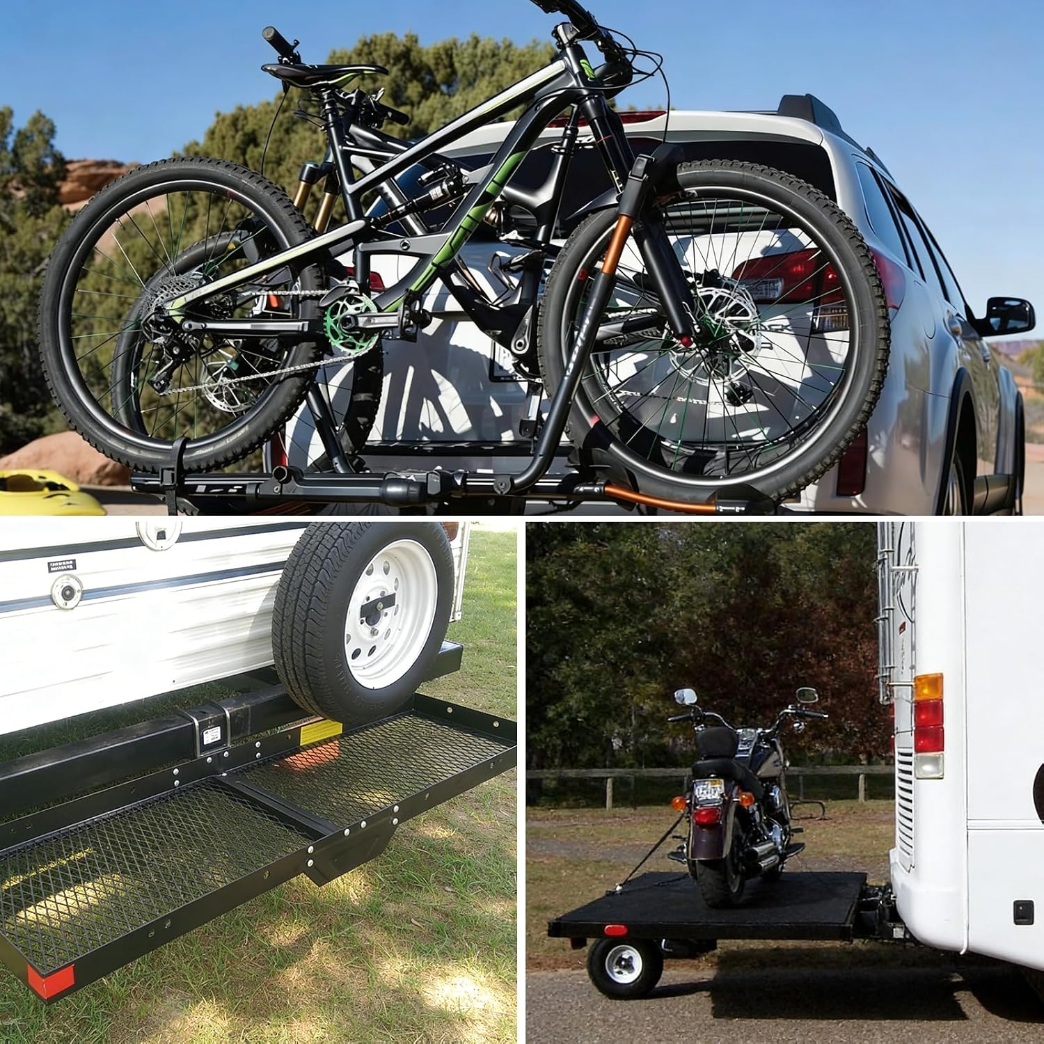 Nilight 2 Inch RV Bumper Hitch Receiver with Hitch Pin Fits 4-4.5" Beam, 200Lbs Tongue Weight Capacity Adapter, Travel Trailer Rear Bumper, Fit for Camper Bike Racks Cargo Carrier Car