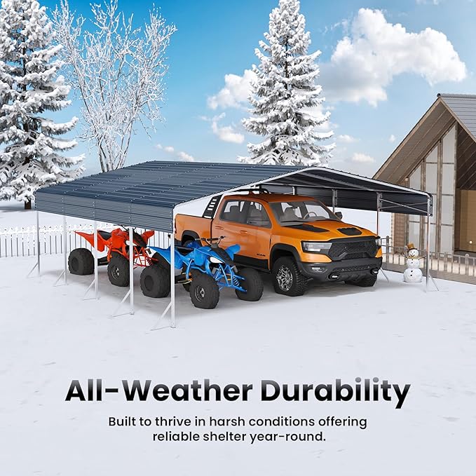 Heavy Duty Metal Carport – Sturdy Structure, All-Weather Protection, Easy - Image 5