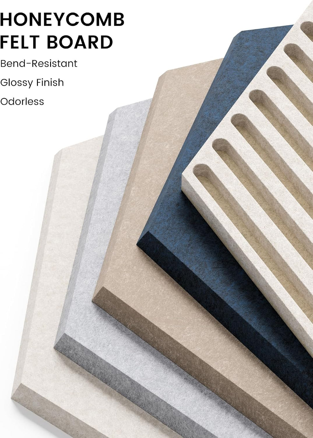 Fluxynara 10-Pack Hexagon Cork Board Alternative, Nordic Slate