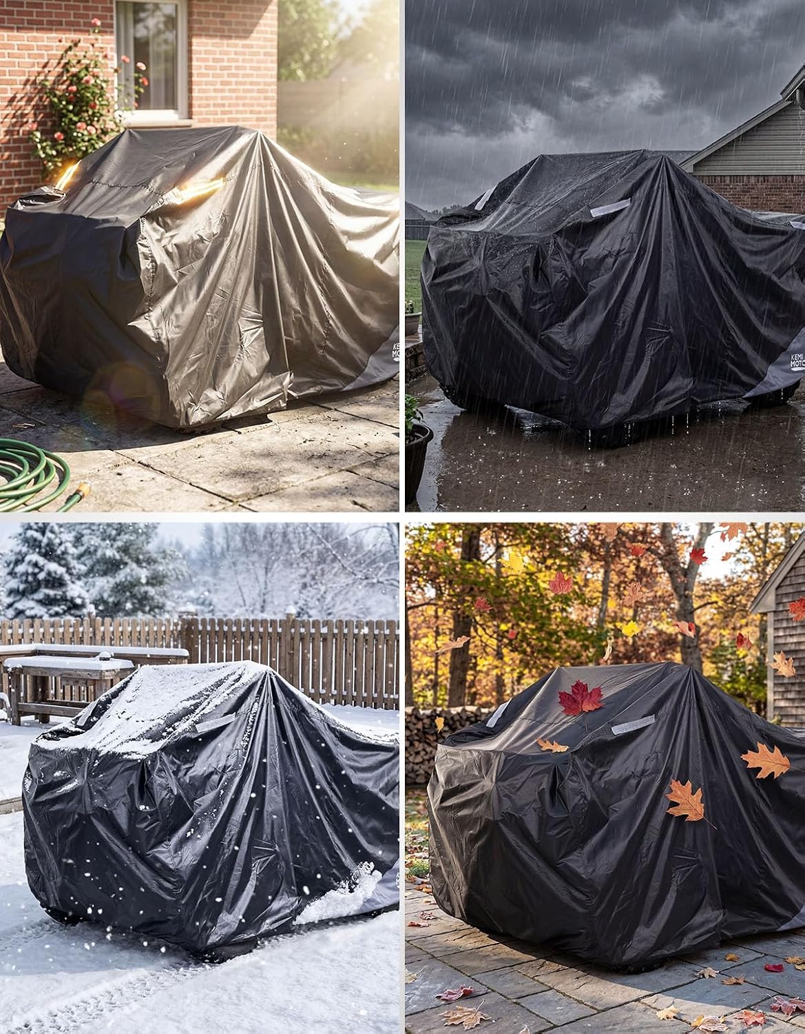 KEMIMOTO ATV Cover, Universal 4 Wheeler Cover Quad Cover Compatible with Polaris Sportsman 570 450 Fourtrax Can-Am Kawasaki Arctic Cat CFMOTO, 82.7''L X 51.2''W X 46.5''H