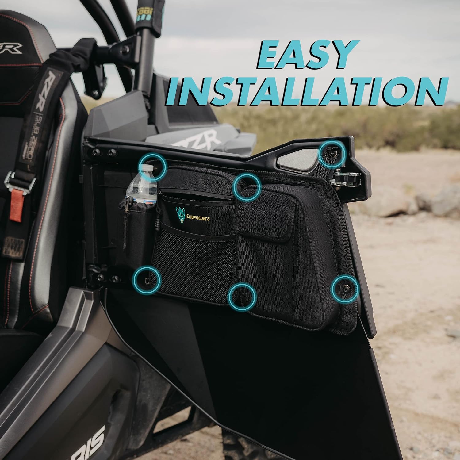 Chupacabra Offroad CH015 RZR Rear Door Bags - The Backseat RZR Door Bags are Compatible with 2014-2020 RZR XP 4 1000 Turbo S900 (Left and Right UTV Storage Bags Included)