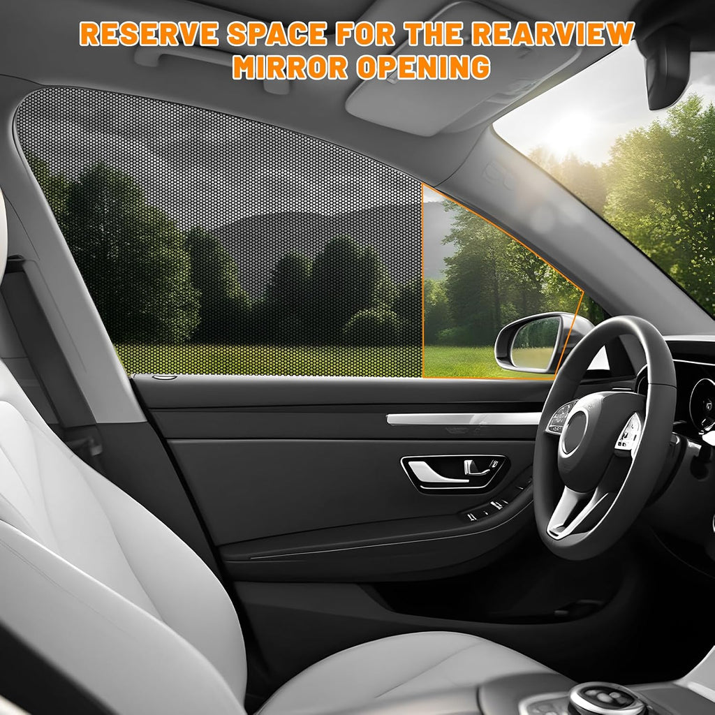 4 PCS Car Side Window Sunshades, Reusable & Washable Auto Sunshade Sticker Sun Blocker, Static Cling Sun Shade Films Window Tint for Most Vehicles, Car Accessories