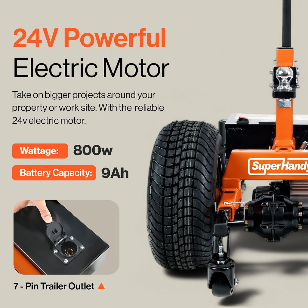 SuperHandy Electric Trailer Dolly – 7500lb, 6 Wheel, 24V 800W Heavy Duty Motor, Reverse/Drive Switch