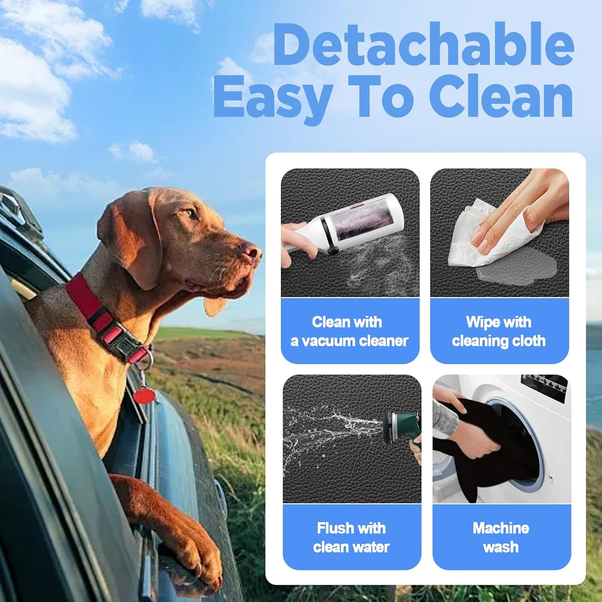hard bottom dog car seat cover for back on a desk or shelf