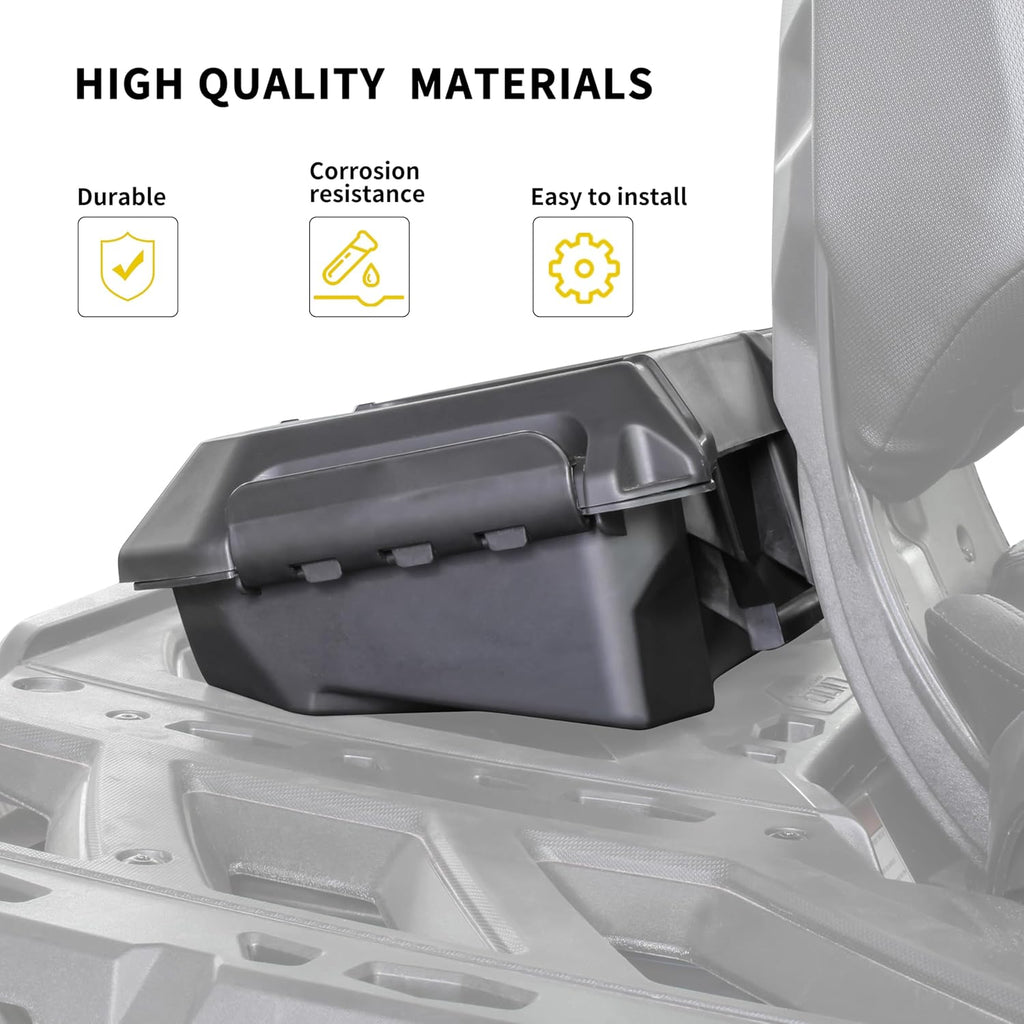 SAUTVS Storage Cargo Box for Can Am Outlander, 2 GAL Front Rear Bin Back Seat Rack Box for Can-Am Outlander L MAX 6X6 Accessories (Replace# 708200408), Quick Installation
