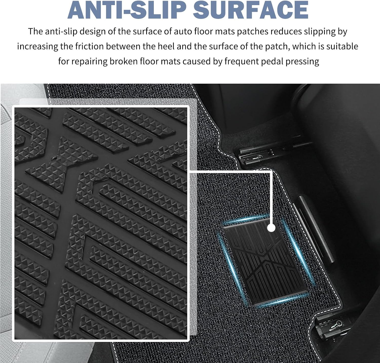 Car Floor Mats Carpet Patch,Non-Slip Floor Mats for Cars Carpet Repair Patch with Screws for Repairing Torn Mat,Professional Automotive Floors Mat Patches Pedal Pad for Heel Scuff Plate